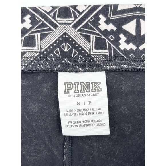 PINK Victorias Secret Black and White Aztec Geometric Boho Print Leggings Size S - Picture 3 of 4